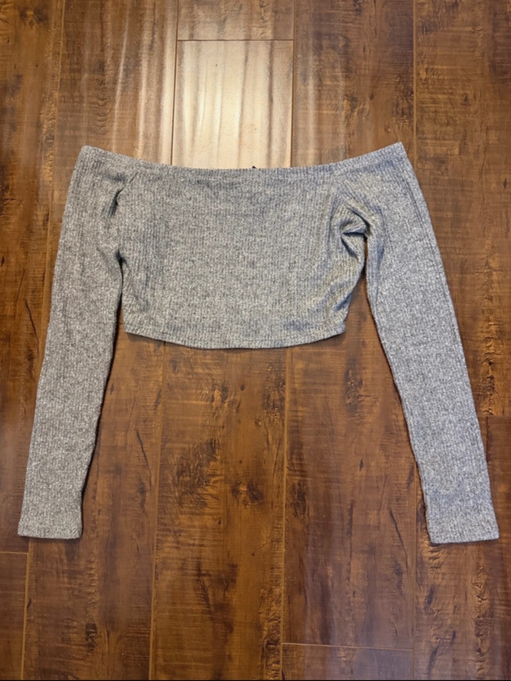Windsor Gray Off-Shoulder Knit Top